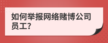 如何举报网络赌博公司员工？