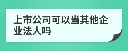 上市公司可以当其他企业法人吗