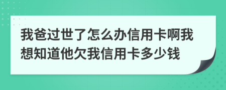 我爸过世了怎么办信用卡啊我想知道他欠我信用卡多少钱