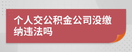 个人交公积金公司没缴纳违法吗