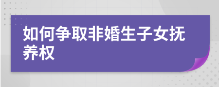 如何争取非婚生子女抚养权