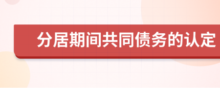 分居期间共同债务的认定