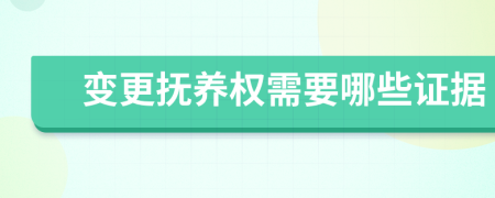 变更抚养权需要哪些证据