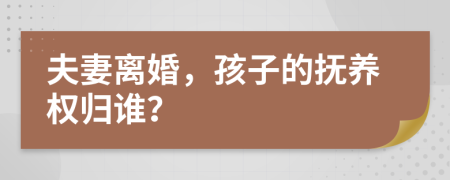 夫妻离婚，孩子的抚养权归谁？