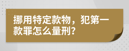 挪用特定款物，犯第一款罪怎么量刑？