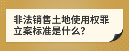 非法销售土地使用权罪立案标准是什么？