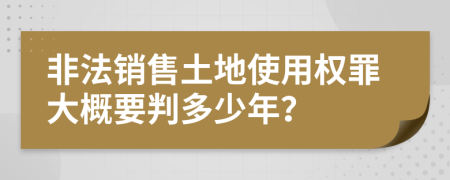 非法销售土地使用权罪大概要判多少年？
