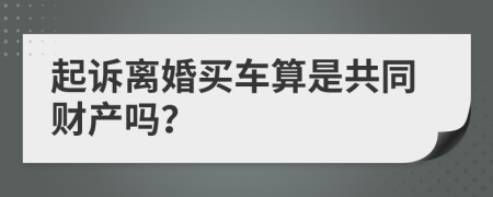 起诉离婚买车算是共同财产吗？