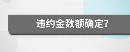 违约金数额确定？