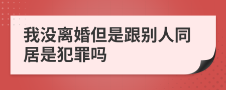 我没离婚但是跟别人同居是犯罪吗