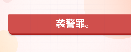 袭警罪。