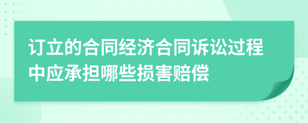 订立的合同经济合同诉讼过程中应承担哪些损害赔偿