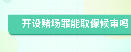 开设赌场罪能取保候审吗