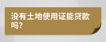 没有土地使用证能贷款吗？