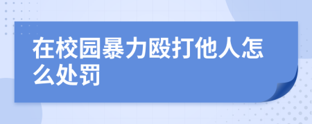 在校园暴力殴打他人怎么处罚