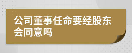 公司董事任命要经股东会同意吗