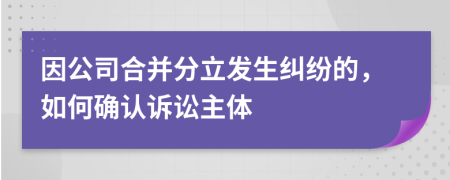 因公司合并分立发生纠纷的，如何确认诉讼主体