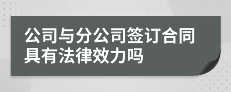 公司与分公司签订合同具有法律效力吗