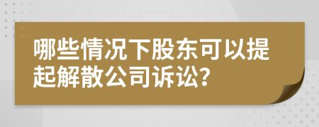 哪些情况下股东可以提起解散公司诉讼？