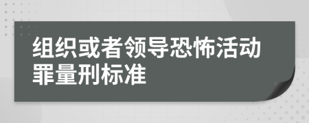 组织或者领导恐怖活动罪量刑标准