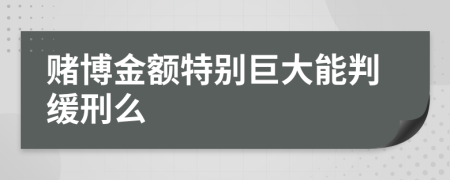 赌博金额特别巨大能判缓刑么