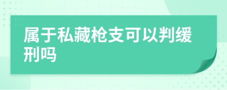 属于私藏枪支可以判缓刑吗