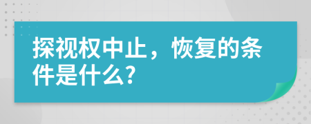 探视权中止，恢复的条件是什么?