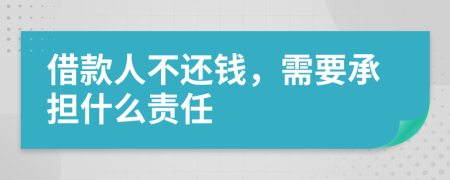 借款人不还钱，需要承担什么责任