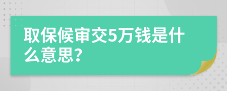 取保候审交5万钱是什么意思？