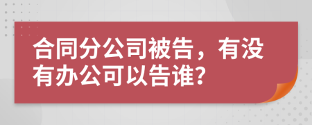 合同分公司被告，有没有办公可以告谁？