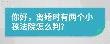 你好，离婚时有两个小孩法院怎么判？