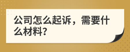 公司怎么起诉，需要什么材料？