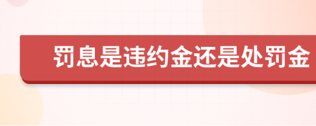 罚息是违约金还是处罚金