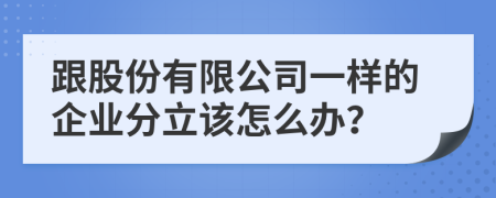 跟股份有限公司一样的企业分立该怎么办？