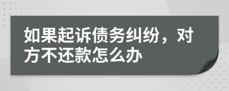 如果起诉债务纠纷，对方不还款怎么办