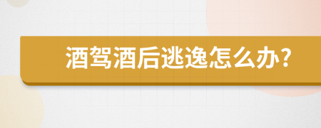 酒驾酒后逃逸怎么办?