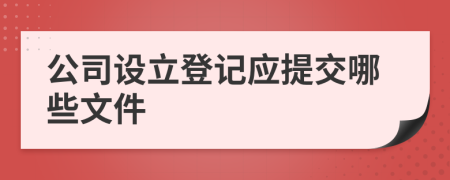 公司设立登记应提交哪些文件