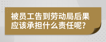 被员工告到劳动局后果应该承担什么责任呢?