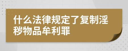 什么法律规定了复制淫秽物品牟利罪