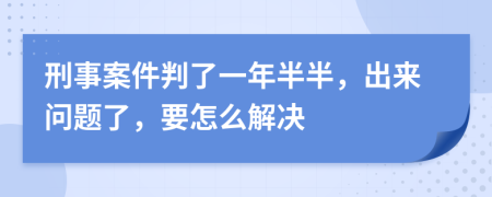 刑事案件判了一年半半，出来问题了，要怎么解决