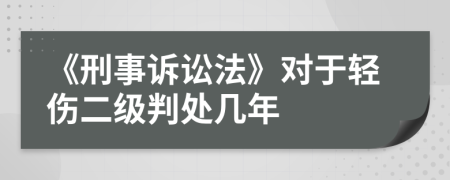 《刑事诉讼法》对于轻伤二级判处几年