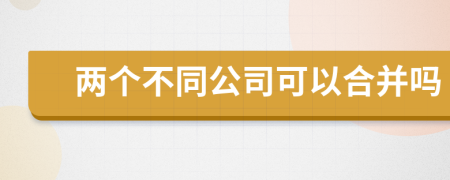 两个不同公司可以合并吗