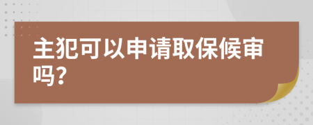 主犯可以申请取保候审吗？