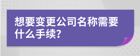 想要变更公司名称需要什么手续？