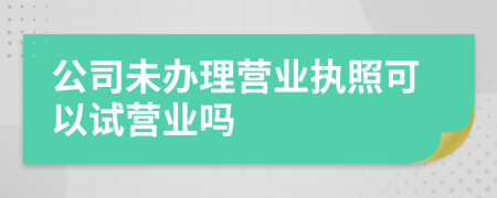 公司未办理营业执照可以试营业吗