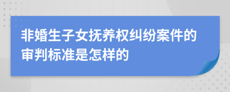 非婚生子女抚养权纠纷案件的审判标准是怎样的