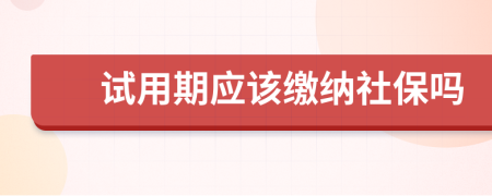 试用期应该缴纳社保吗