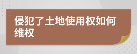 侵犯了土地使用权如何维权