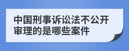 中国刑事诉讼法不公开审理的是哪些案件