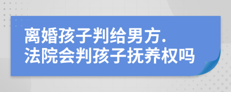 离婚孩子判给男方. 法院会判孩子抚养权吗